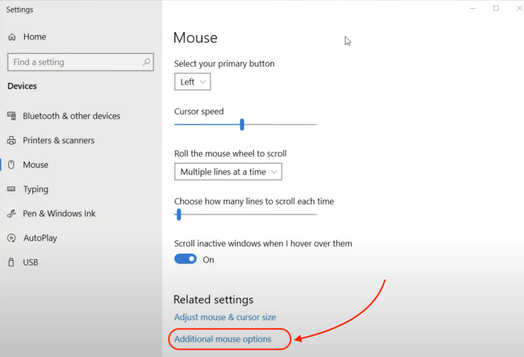 Additional Mouse Setting
