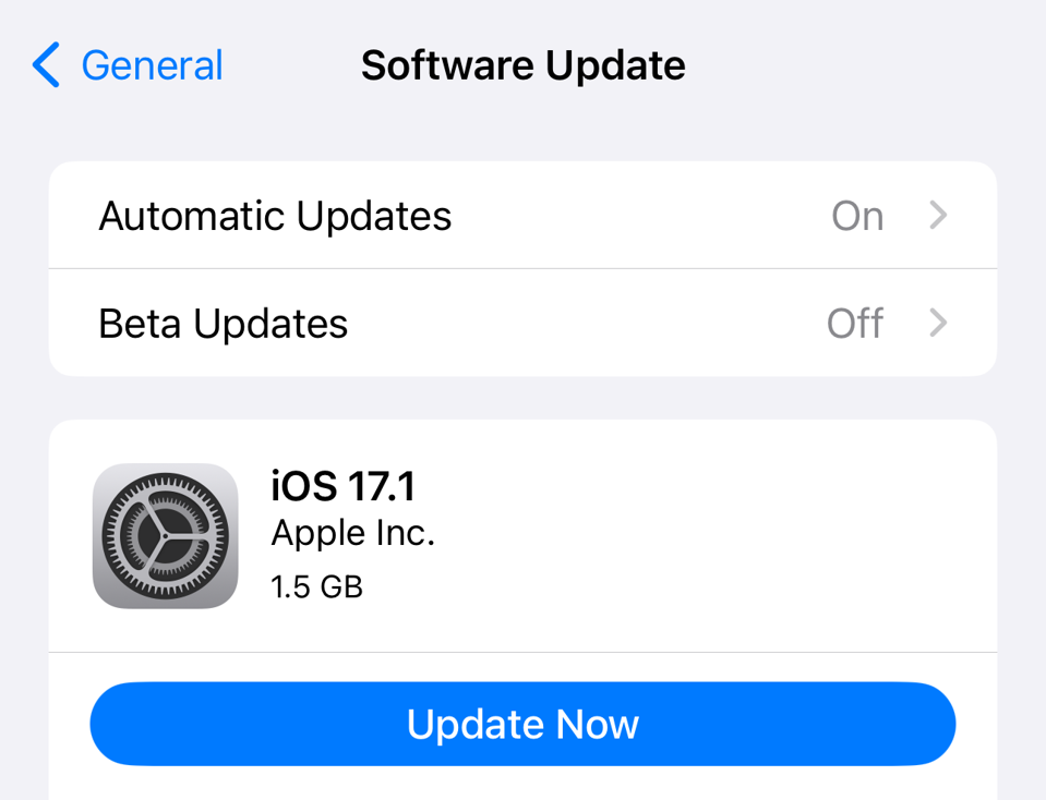 Software update or Update iOS