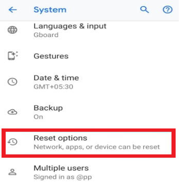Reset the Mobile Network