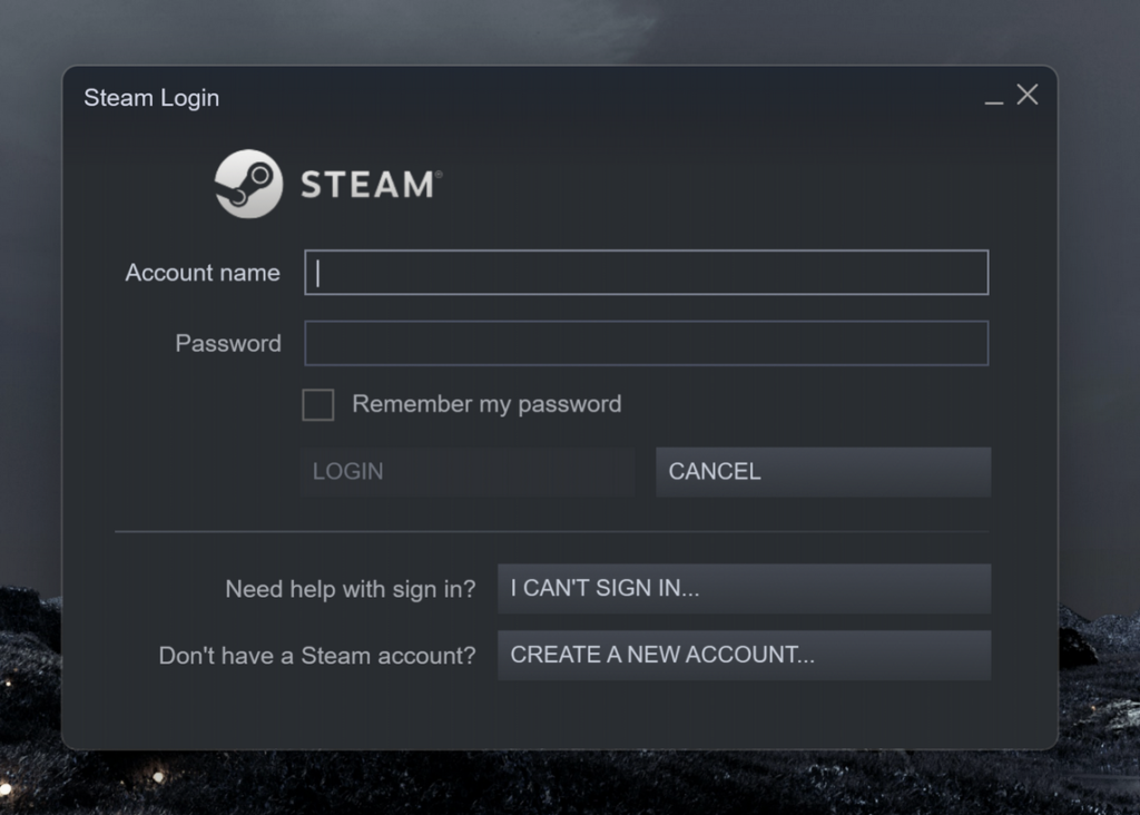 Log into your Steam account